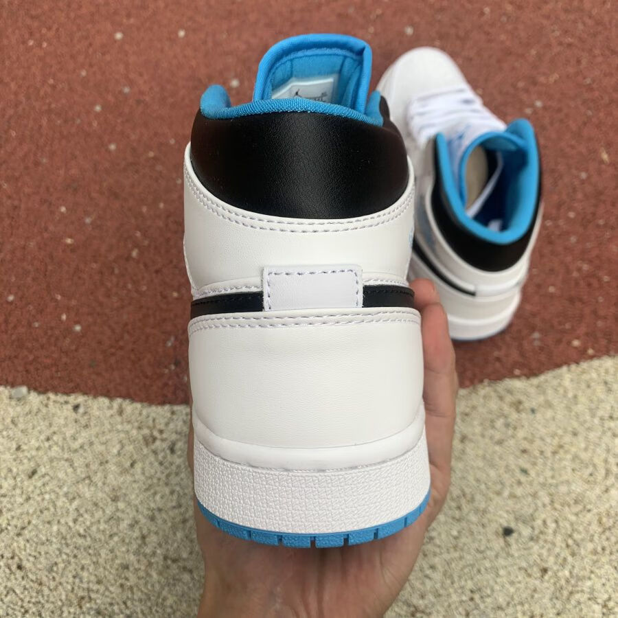 中帮白蓝 男女同款 情侣鞋 554724-141 纯原 aj1 mid 激光蓝 36【图片