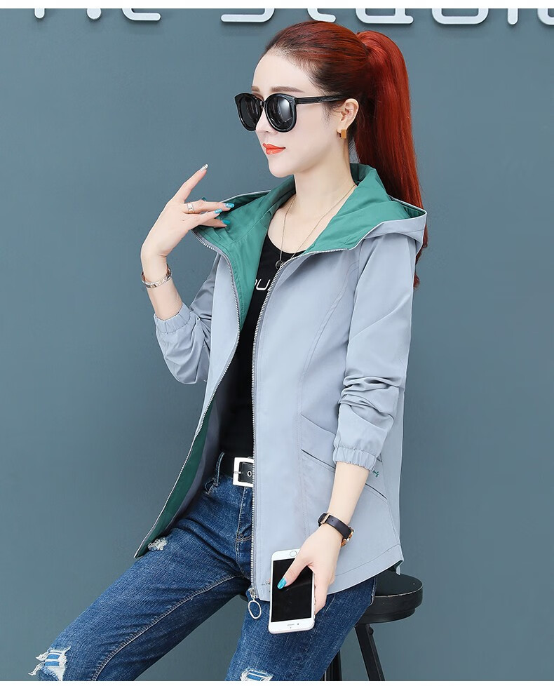 短外套女2020春秋季韩版修身休闲大码女装卫衣连帽棒球服青少年学生