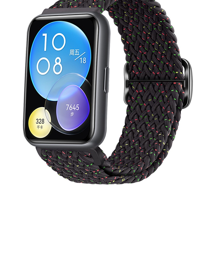 适用华为手表watch fit2编织划扣表带雅致版活力fit女款弹力新款创意