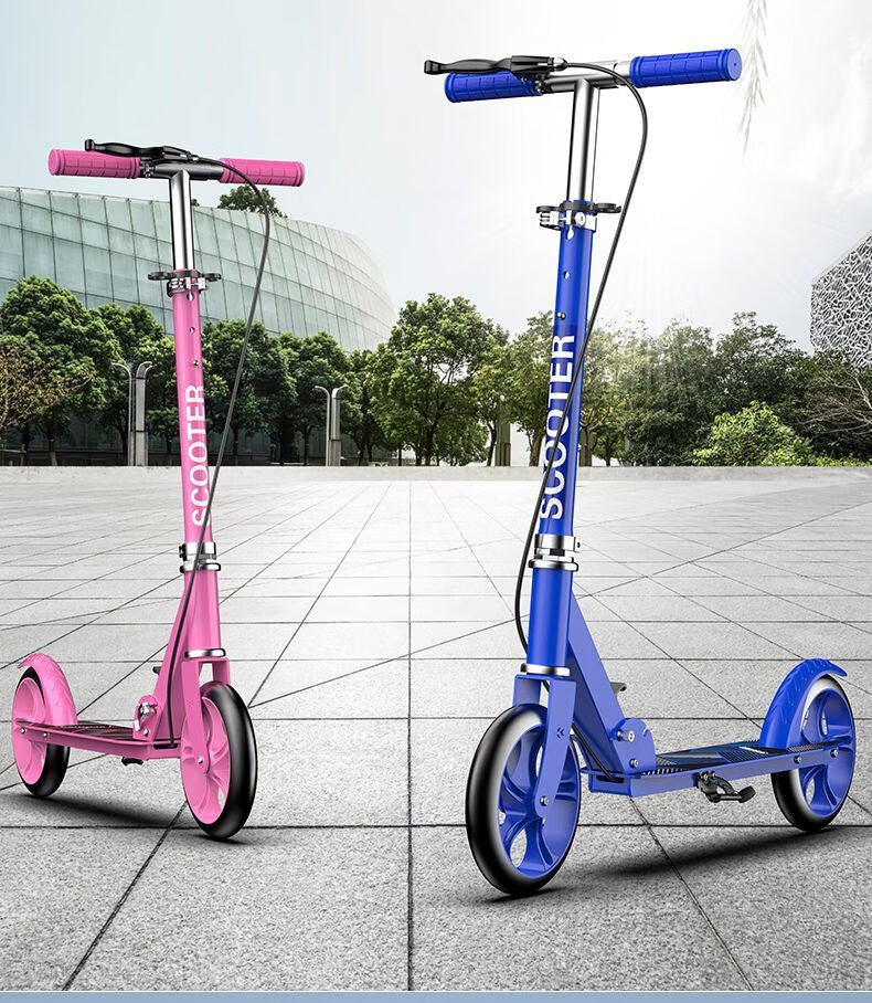 滑板车儿童至成人6-18岁以上两轮一键折叠成人单脚踏板车溜溜车