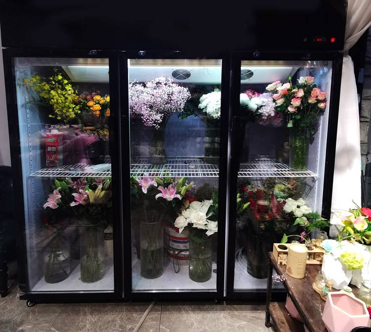 开门三门鲜花保鲜柜商用立柜两门玻璃冰箱冰柜风冷除霜花店冷藏展示柜