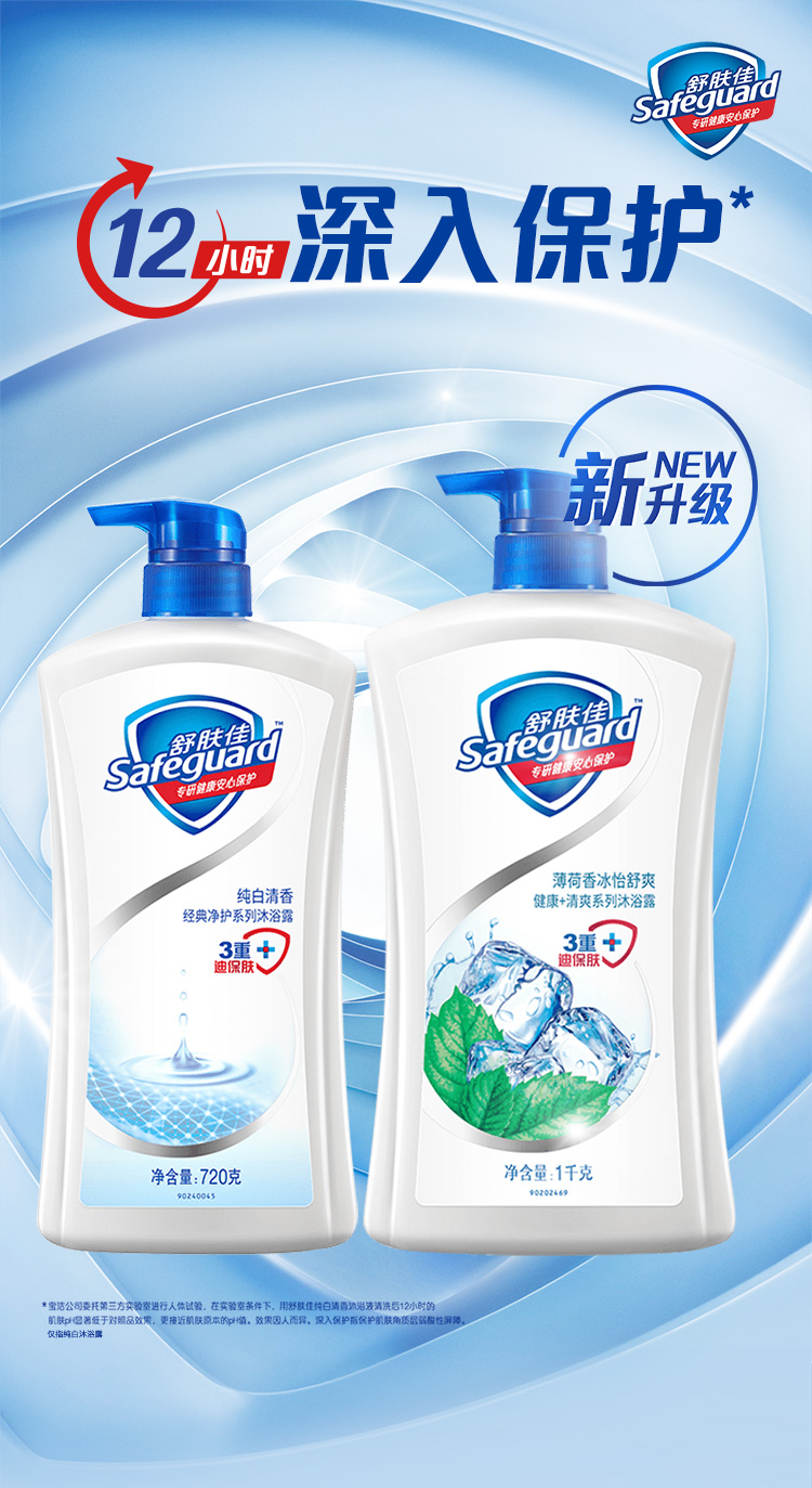 舒肤佳薄荷冰怡舒爽滋润沐浴露1l大瓶家庭装男女通用新老包装随机发货