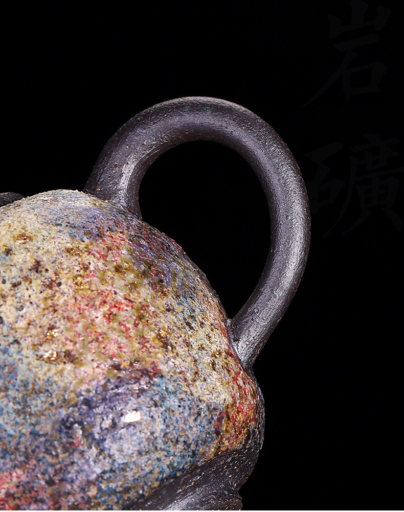 水墨当清博物馆收藏同款岩矿小茶壶纯手工台湾老岩泥柴烧泡茶单壶岩矿