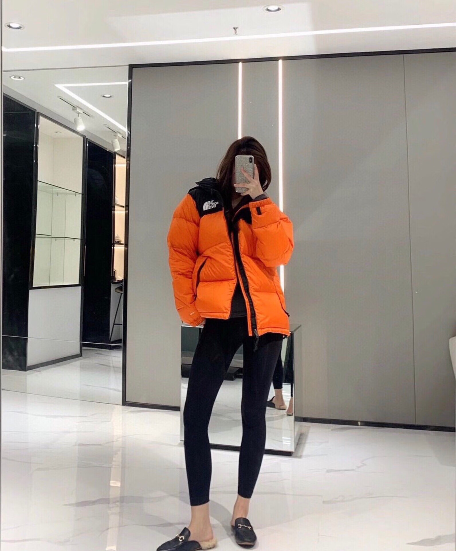 the north face北面1996羽绒服冬季美版男女款tnf暴力橙700蓬外套