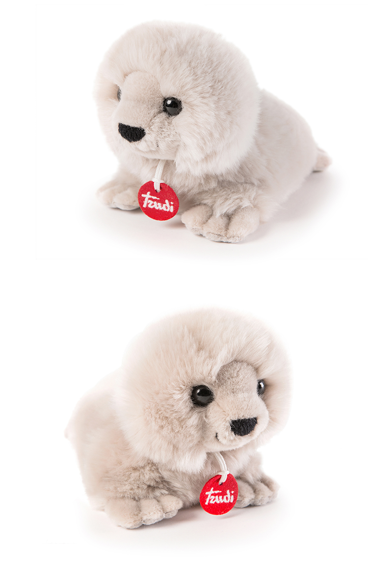 意大利trudi灰色海豹公仔海豹毛绒玩具可爱玩偶儿童生日礼物娃娃送