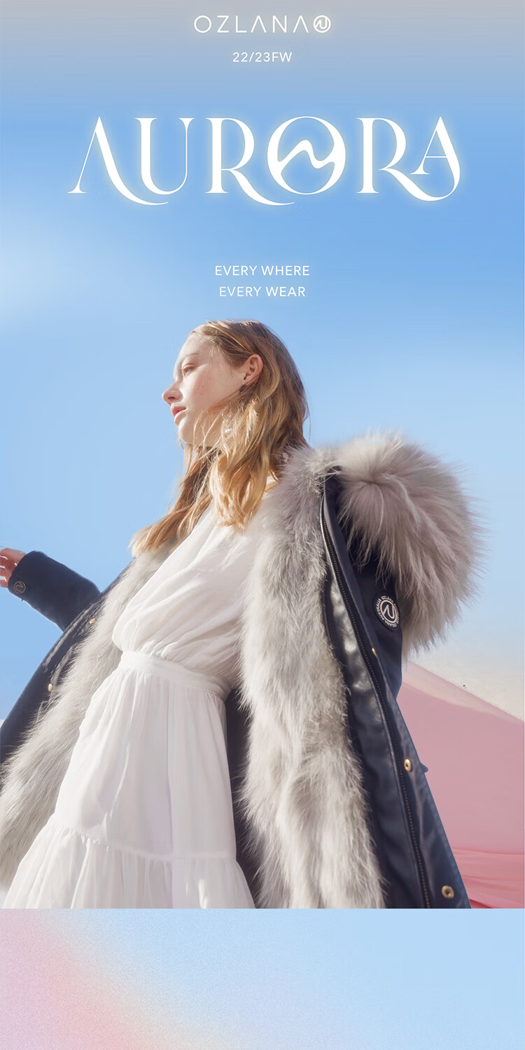 ozlana ozlana情侣款皮草派克服水貂毛皮毛一体大衣外套2022冬季新款