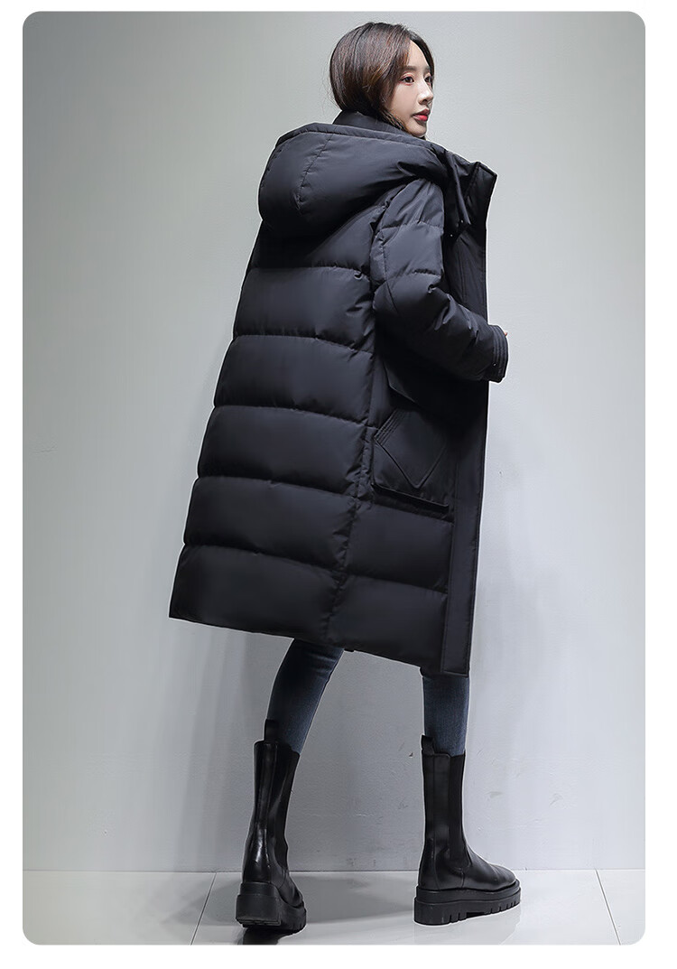 【雪中飞羽绒服女】雪中飞女士收腰版型羽绒服厚长款防钻绒修身连帽90