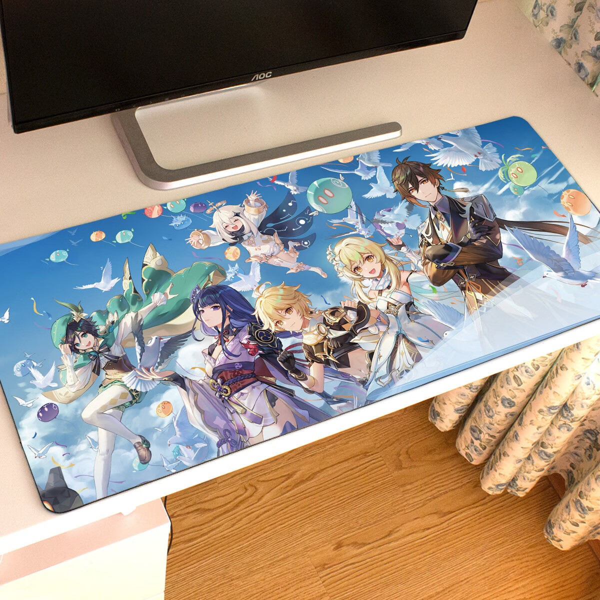 oloey原神主题鼠标垫超大雷神优菈甘雨魈胡桃钟离神里绫华刻晴万叶