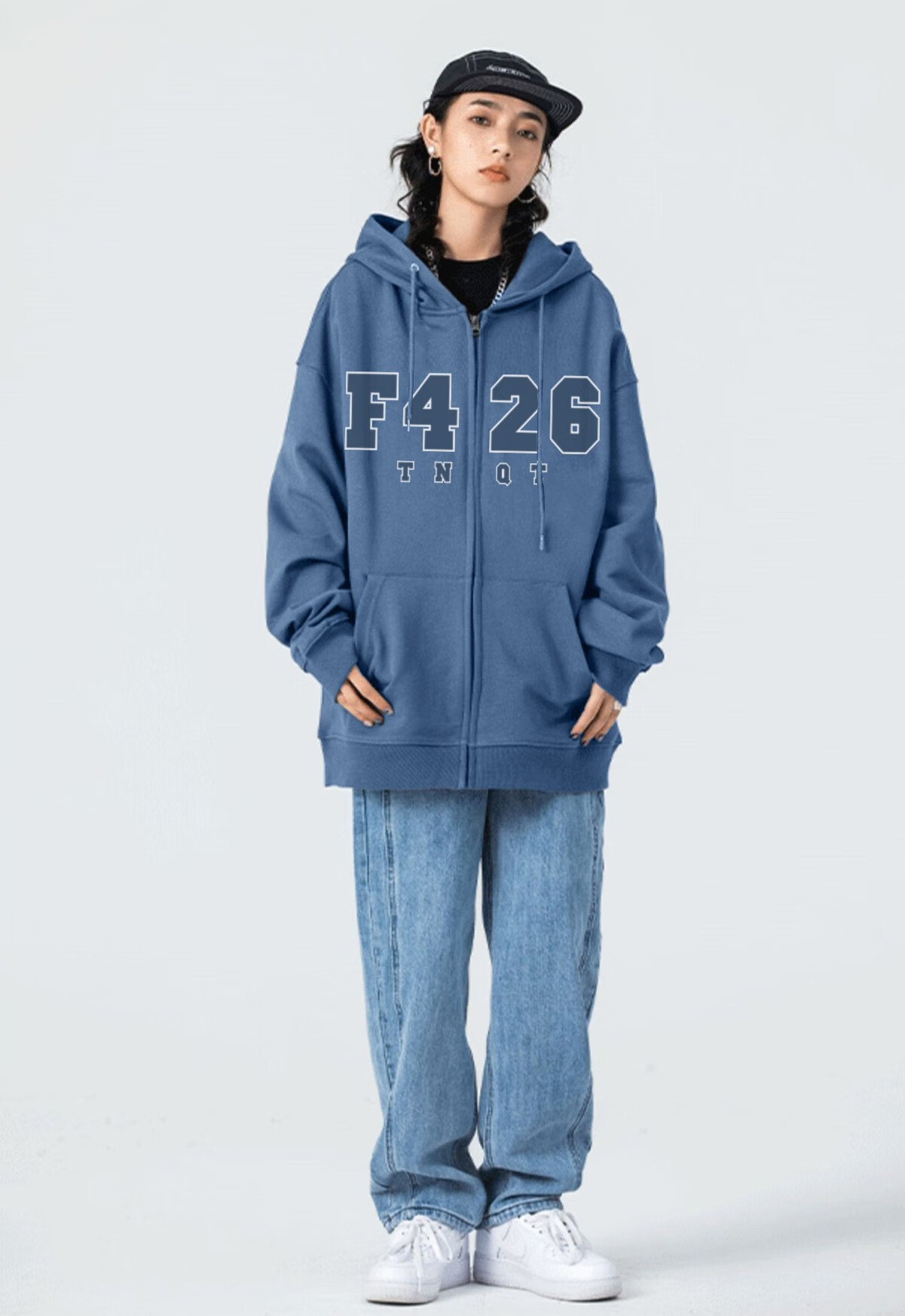 f426外套官方 国潮牌 tnqt卫衣外套男女开衫情侣秋冬款加绒美式 树莓