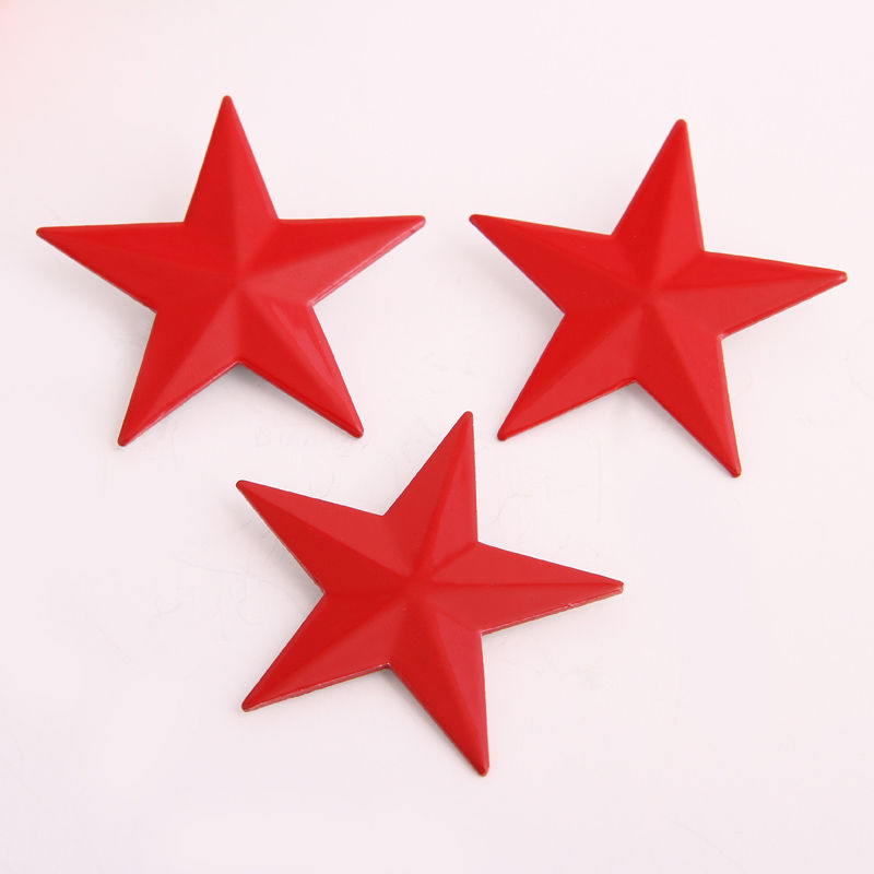 铝制烤漆红五角星徽章 老红军铝制五角星烤漆徽章帽徽帽章胸针复古