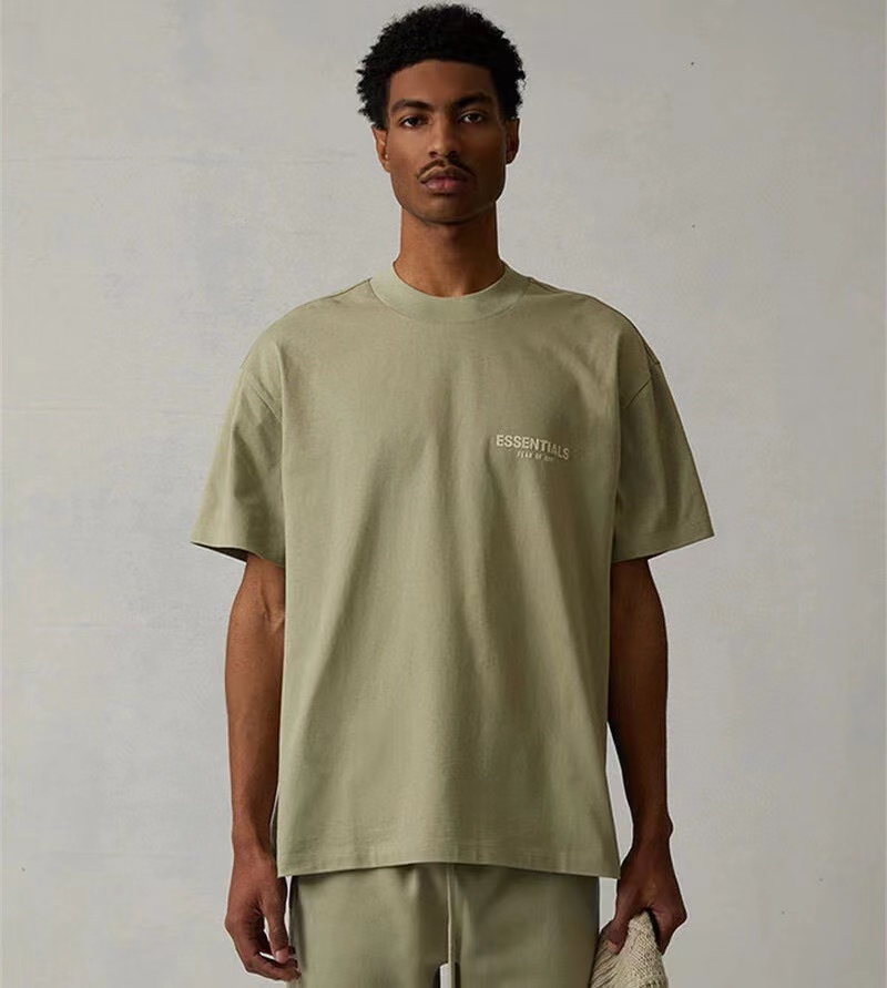 fearofgodfog复线essentials1977短袖植绒印花高街宽松t恤麦秆色s