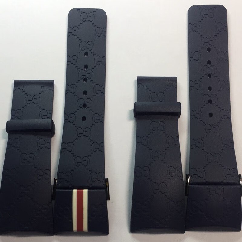 古驰gucci手表带蝴蝶按扣ya114橡胶表带古奇男女款23mm/ 26mm 橡胶圈