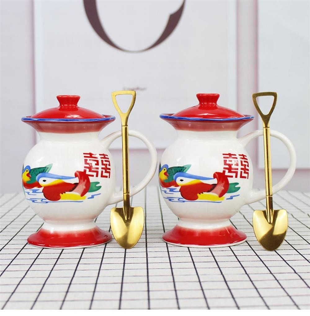 痰盂茶杯 痰盂水杯塘瓷l杯水杯茶杯杯子怀旧老式造型子罐搞怪网红型搪