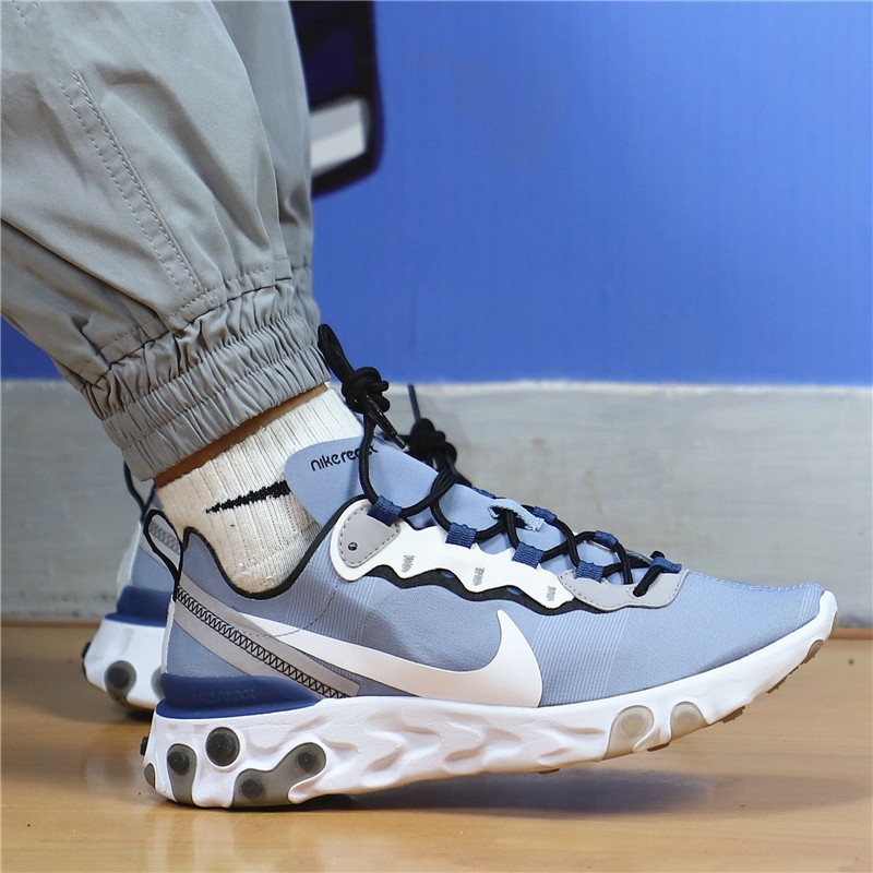 nike耐克新款男鞋简版高桥盾时尚缓震低帮透气跑步鞋bq6166402冰蓝41