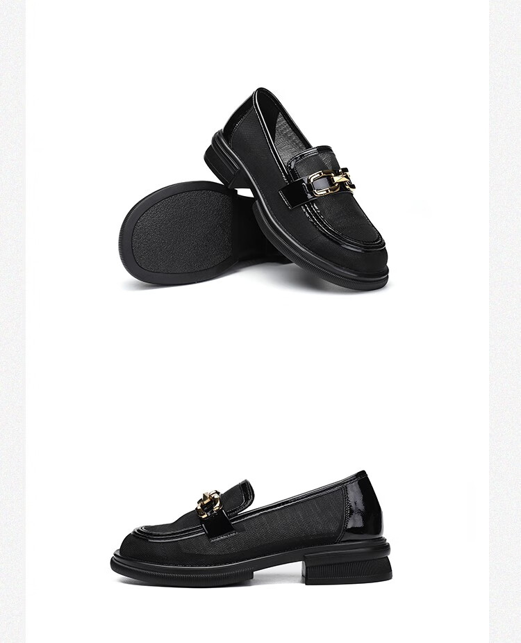 m60潮人潮牌单鞋女夏季新款小皮鞋女网红款韩版百搭休闲鞋职业黑色