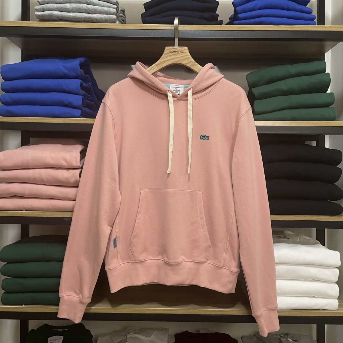 lacoste 代购法国鳄鱼秋冬款连帽卫衣长袖纯棉套头休闲百搭情侣款6721