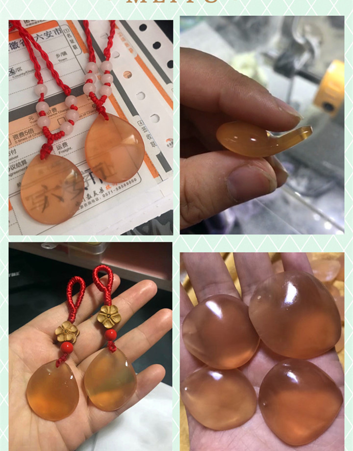 精品大青鱼石成品吊坠 乌青喉骨 鱼惊骨 随型打磨 镜面抛光 这是做