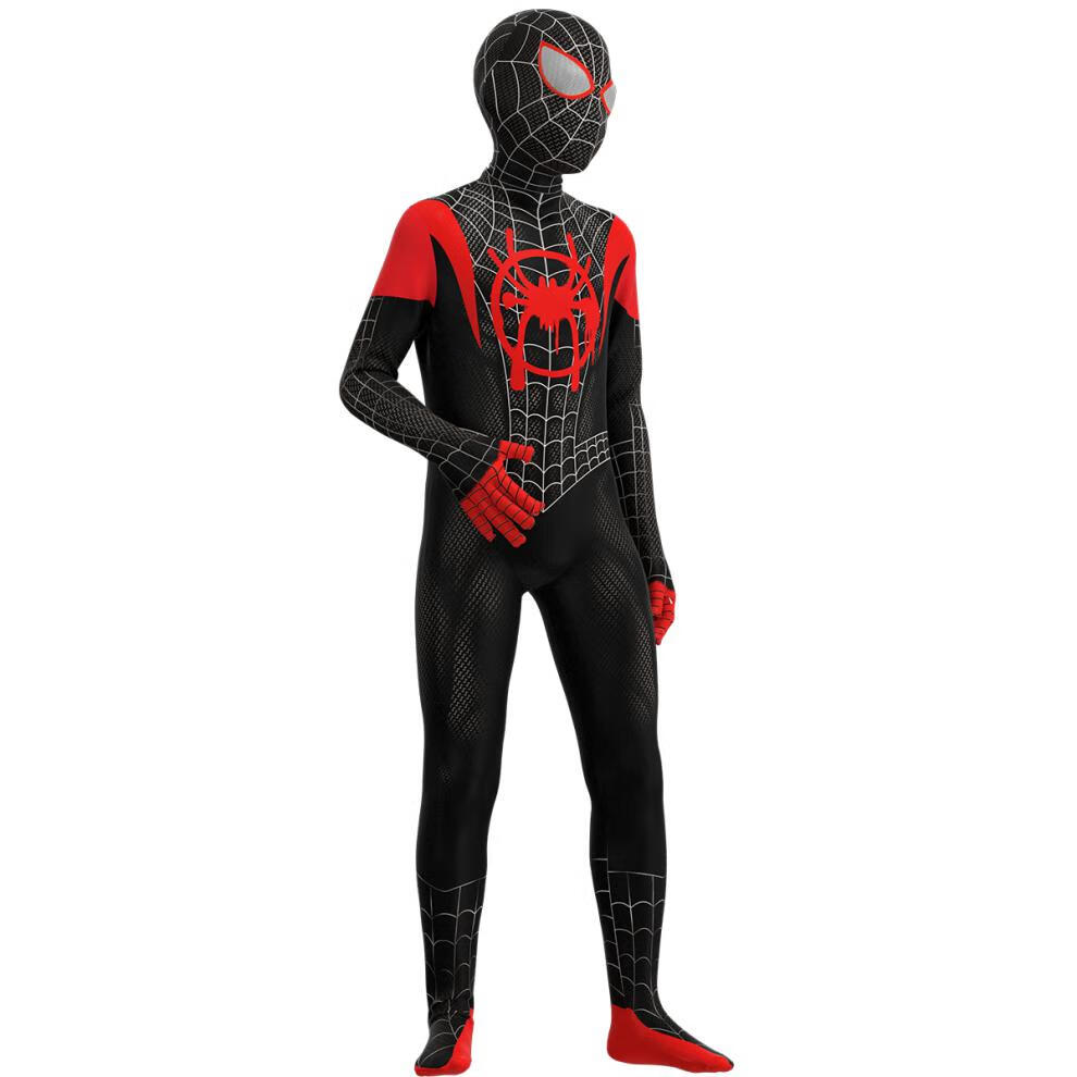 蜘蛛侠衣服蜘蛛侠紧身衣迈尔斯连体衣服小男孩童黑蜘蛛英雄远征大紧身