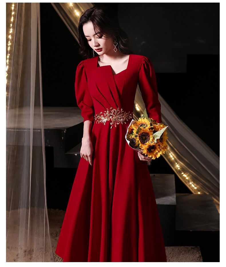 觅靓裳 婚礼礼服女 西式敬酒服新娘2022新款结婚订婚礼服女平时可穿