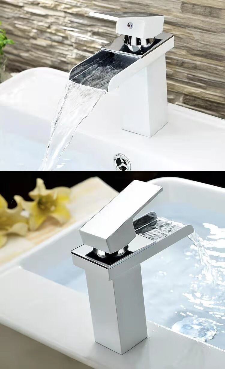 温控变色水龙头 smo洗脸盆发光水龙头全铜冷热混水家用卫生间温控三色