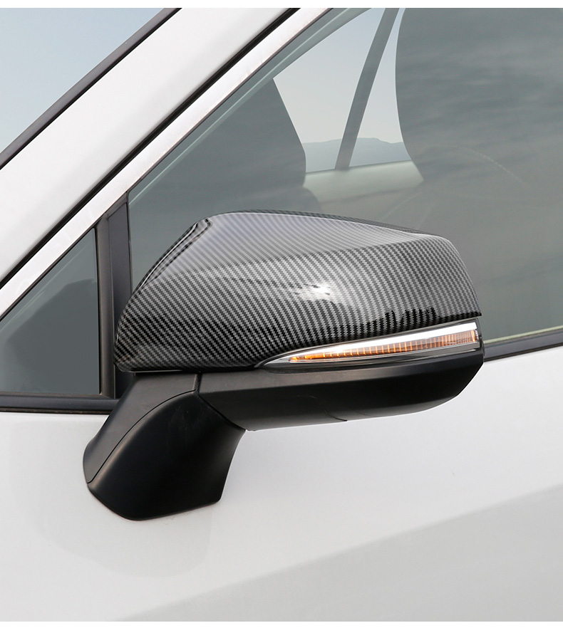适用2021款rav4新荣放后视镜壳罩威兰达碳纤纹全包倒车镜盖改装rav4