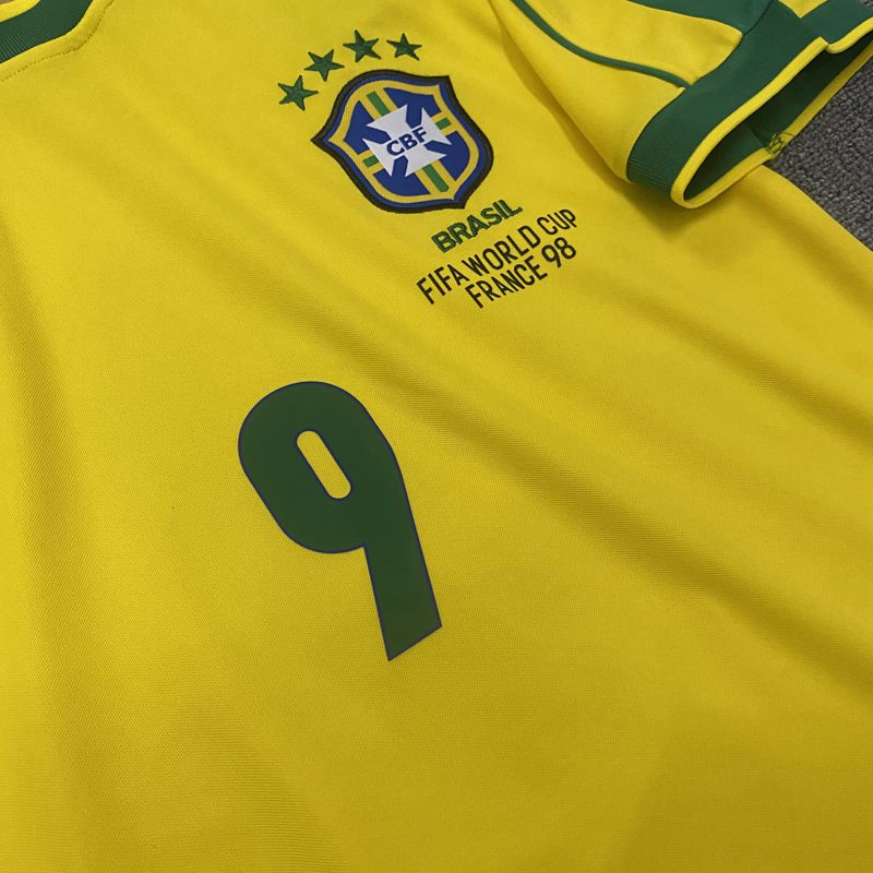 同款98世界杯巴西球衣9号罗纳尔多国家队足球服套装尼瓦尔多短袖队服