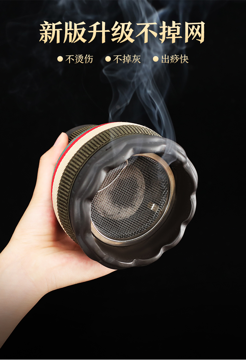 艾灸罐陶瓷紫砂刮痧杯家用美容院防烫砭石火龙罐莲花口温灸仪工具