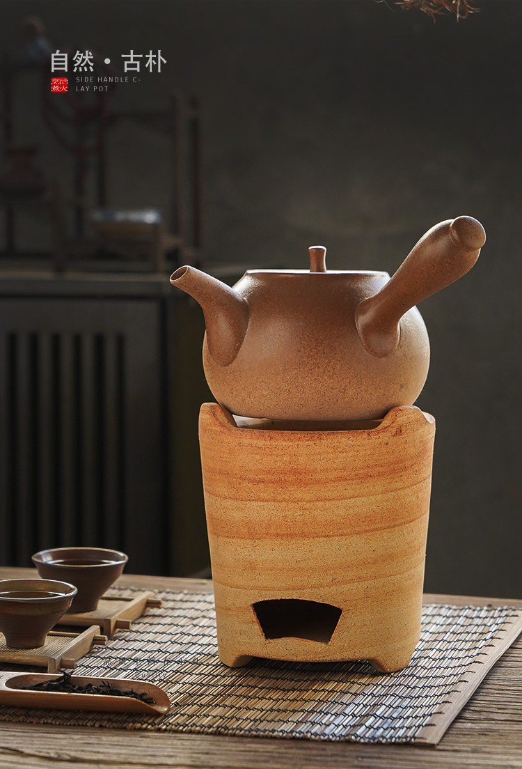蓝调伊苏·泊尔潮州炭炉煮茶 碳炉子烧炭炉 小火炉风炉明火煮茶器提梁