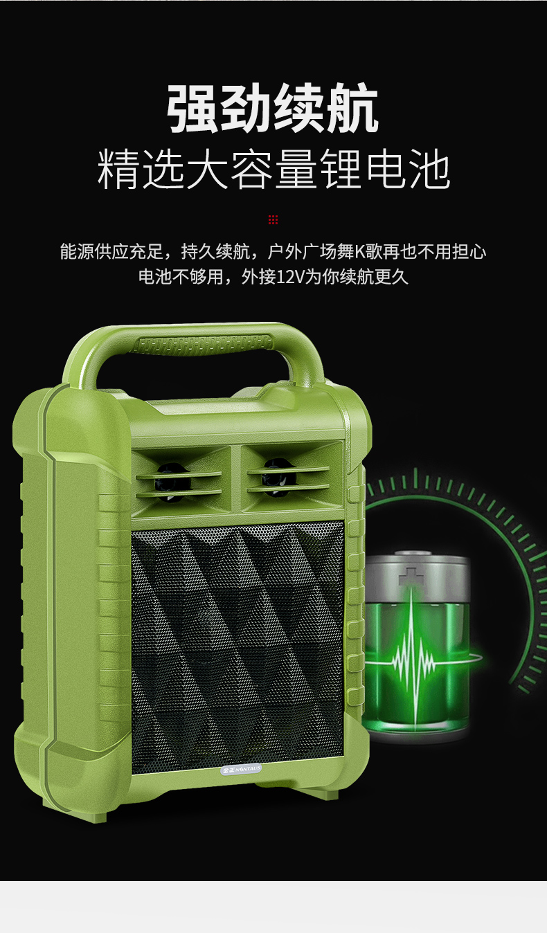 金正nintaus广场舞音响小型户外演出手提便携蓝牙小音箱三分频带无线
