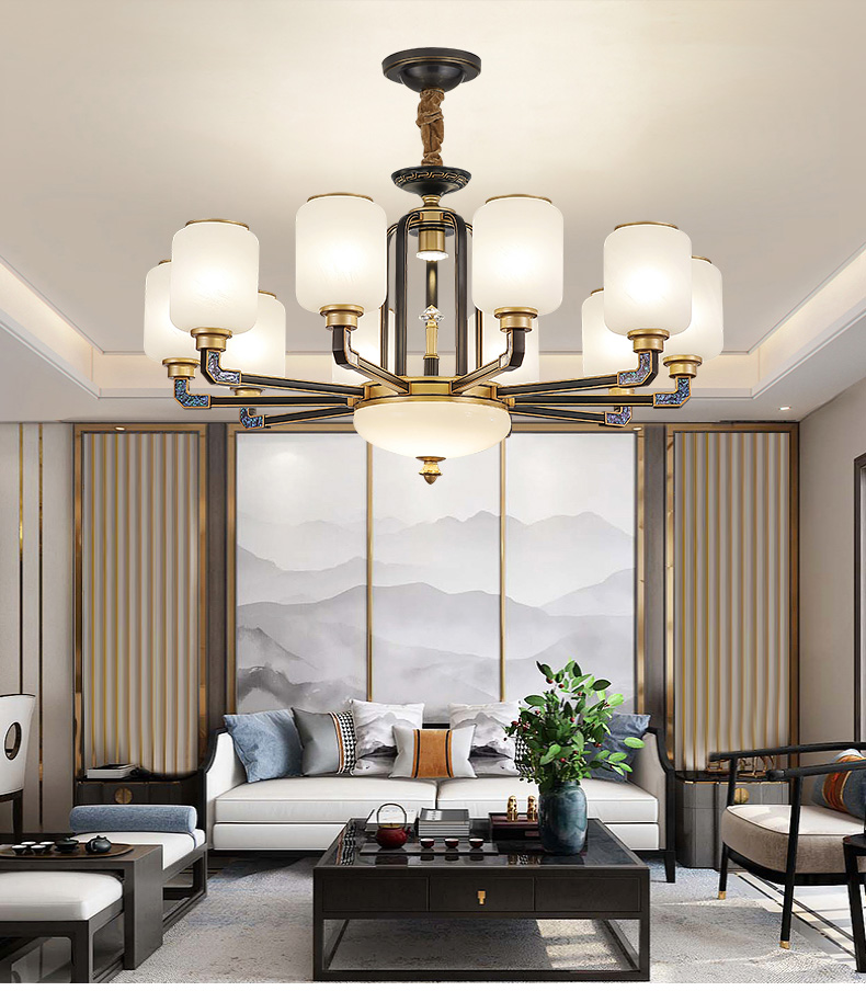 佐灯奴新中式吊灯客厅灯现代简约餐厅卧室轻奢茶室禅意中国风灯具单头