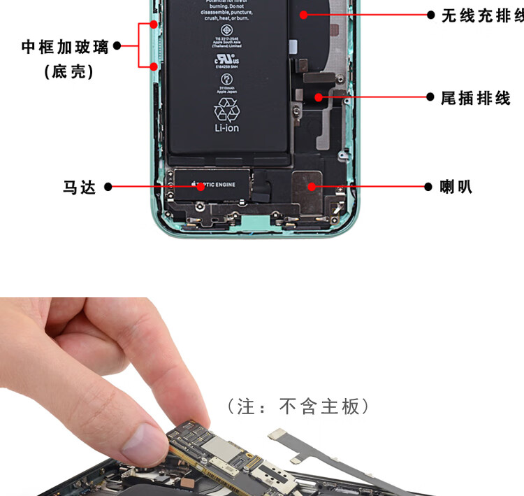 适用原装适用于苹果11拆机后盖总成中框iphone11promax后壳原装拆机