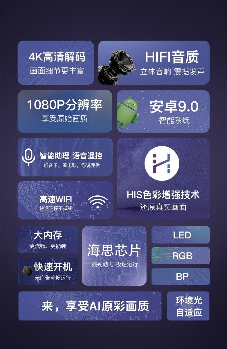 华为(huawei)适用投影仪家用高清超清4k卧室影院h2投影机手机投屏投墙