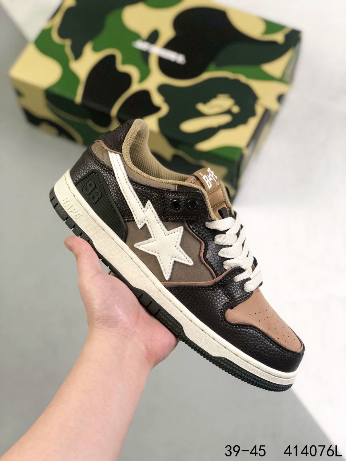 新款纯原猿人头安逸猿bape sta sk8 low男女款低帮休闲运动滑板鞋 黑