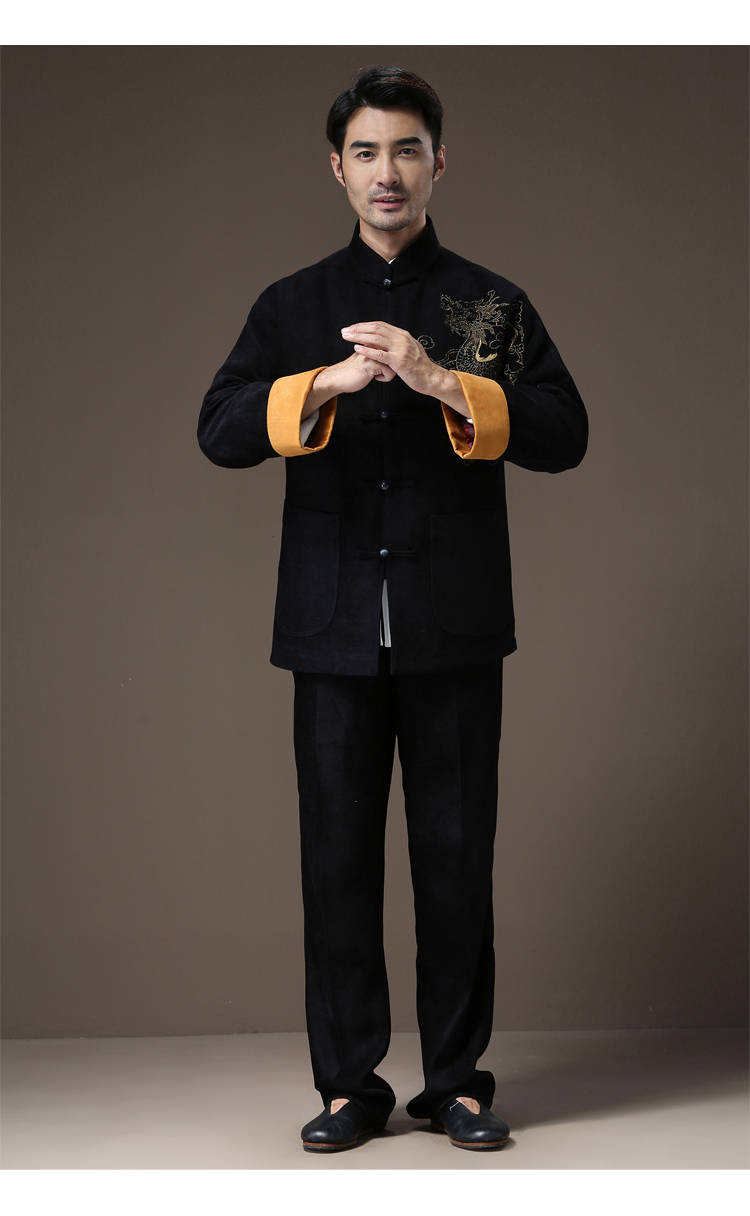 唐袭世家唐装男中老年秋冬季加厚长袖外套中式汉服大码爸爸宴会装生日