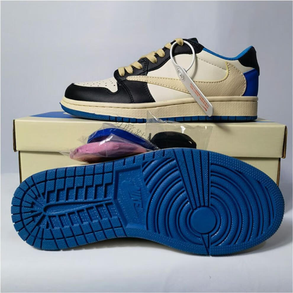 藤原浩闪电倒钩白蓝黑三方联名低帮男女时尚休闲鞋 莆田.