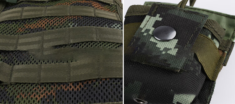 德迷龙13战术背心 透气网眼马甲 虎斑迷彩战术背心作训装具 13猎人