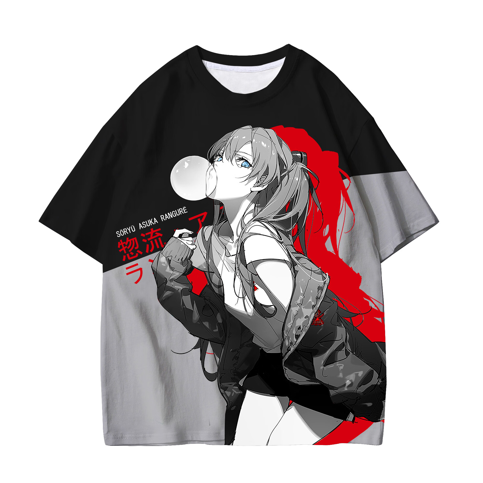 eva联名衣服 eva新世纪福音战士t恤男动漫二次元短袖明日香联名周边