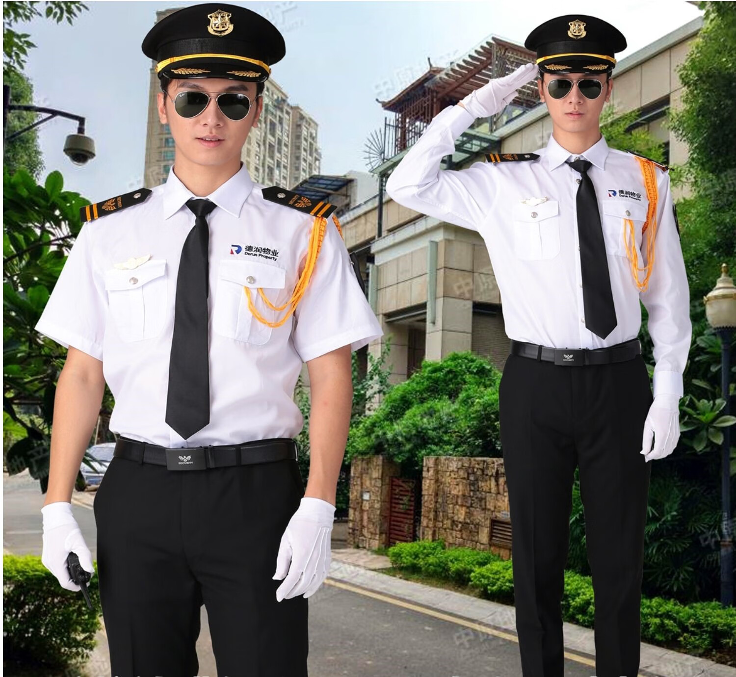 新款物业门卫保安白衬衫售楼处形象岗礼宾服酒店安保长短袖工作服
