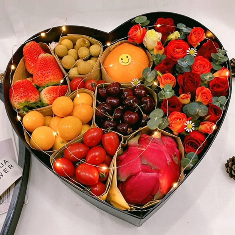 芙瑞多 中秋节鲜花水果礼盒水果篮高档送礼同城速递鲜花花束礼盒生日