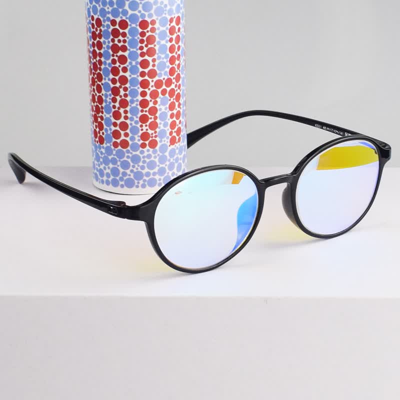 琪妍色盲眼镜男可配近视 辅助矫正矫正红绿眼镜 透明 框架 色盲镜片