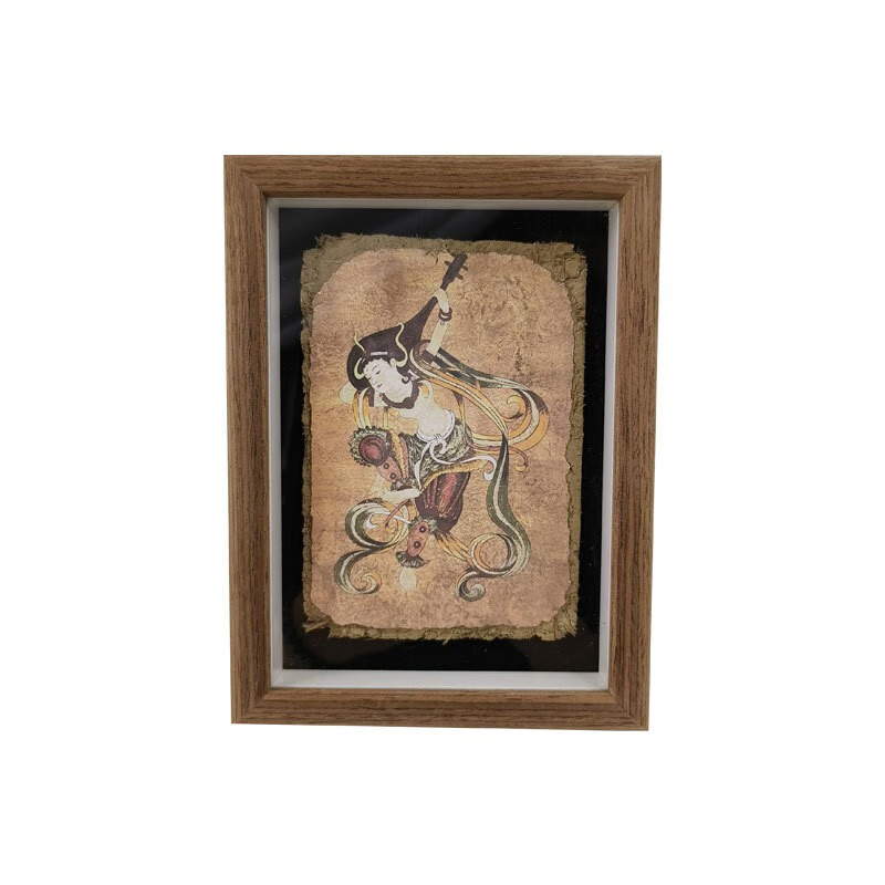 敦煌泥板画文创手工墙皮画手绘家居摆件泥版画版画国潮礼品 5 小号57