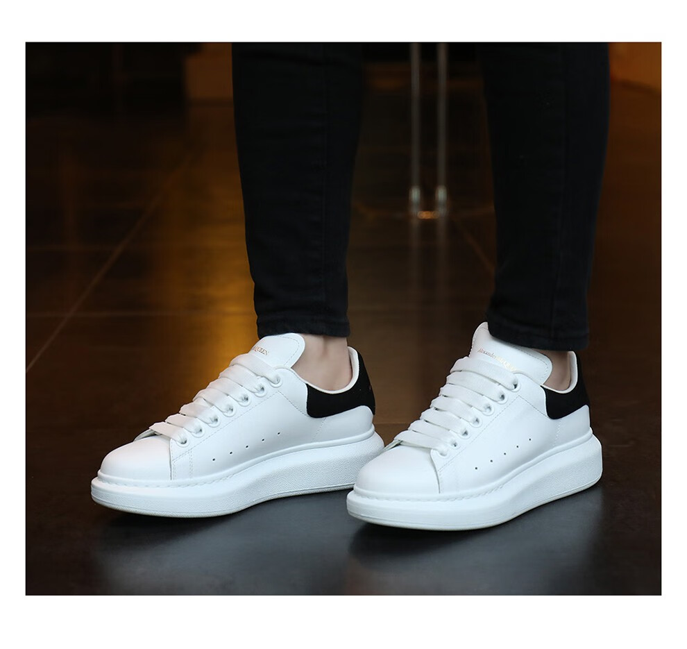 alexander mcqueen 亚历山大麦昆小白鞋女士撞色运动鞋女鞋 553770 wh