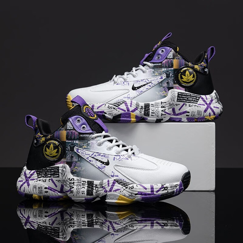 aj篮球鞋实战男鞋秋季网面鞋中大童低帮透气男童运动鞋 80361白红 35