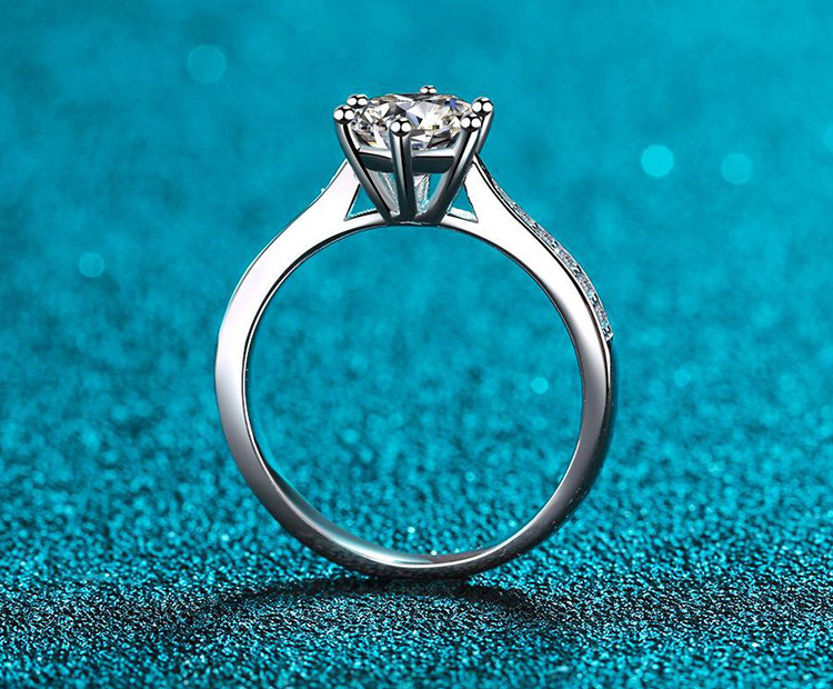 dr钻戒莫桑钻银莫桑石钻戒女闭口戒指求婚结订婚活口指刻字列系dr