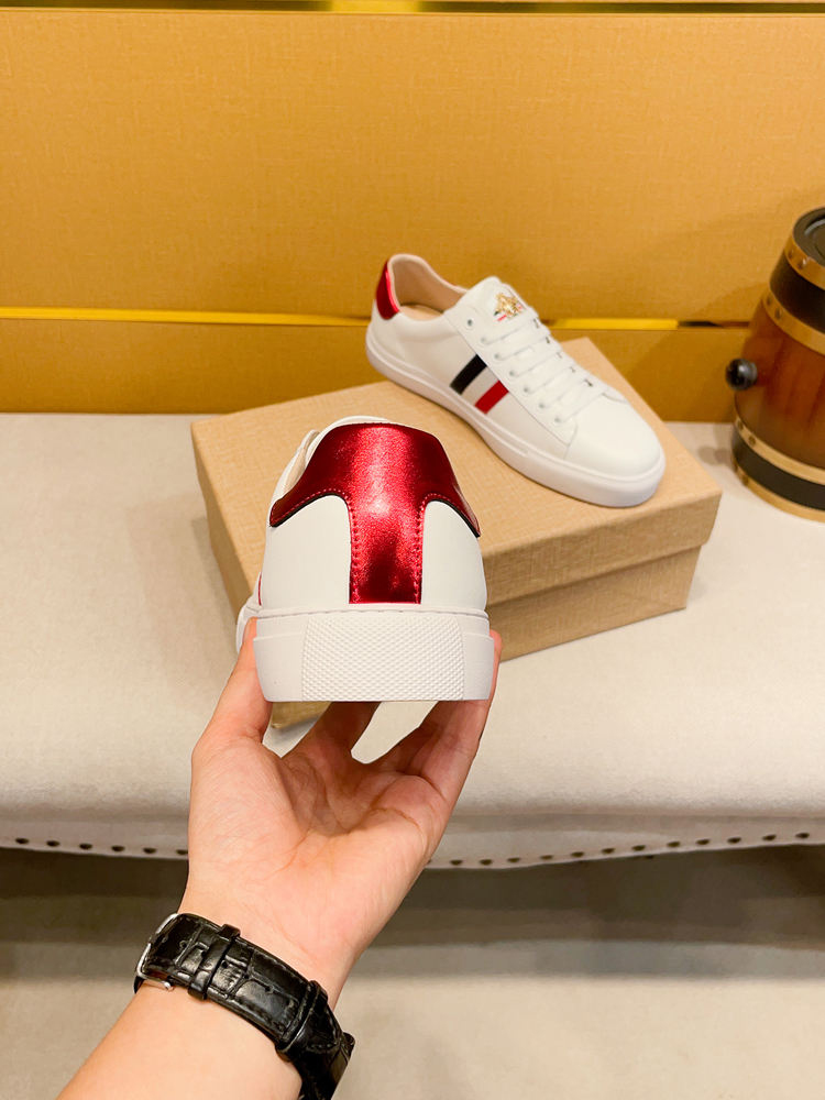 sraz轻奢品牌奢侈品男鞋2022新款夏季酷奇小蜜蜂真皮百搭休闲板鞋透气