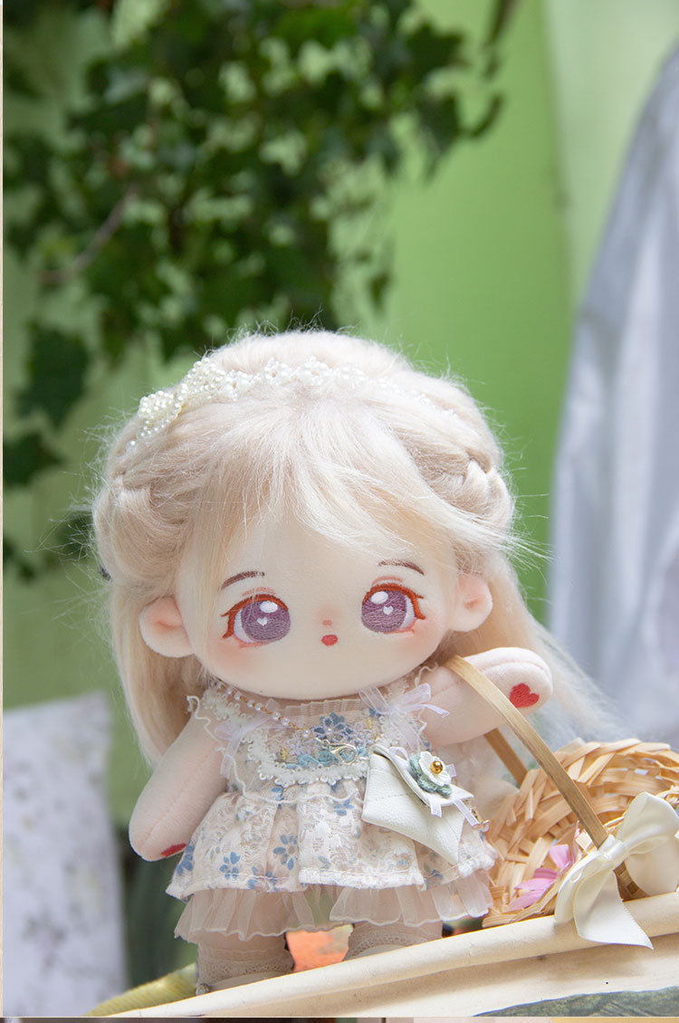 不舍天真新款鸠车小竹马原创20cm棉花娃娃娃衣衣服无属性莫奈春日玩偶