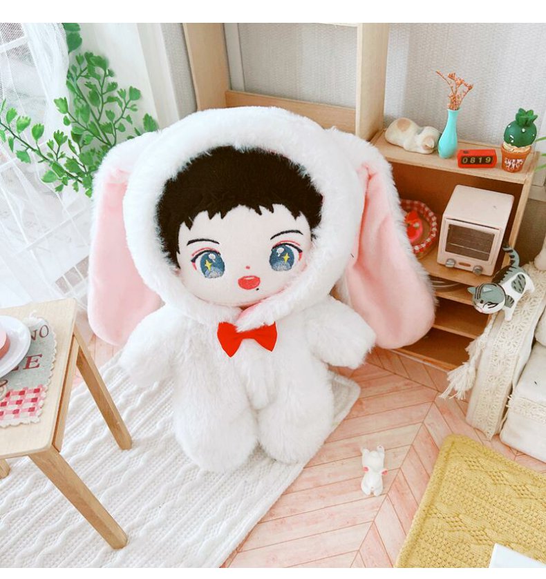 战明星娃娃人形公仔顾一野顾小野网红可爱人形棉花娃娃 寸头小野裸娃