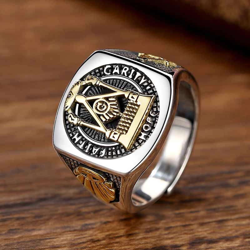 凡丘戒指男复古宽面食指戒个性潮男霸气单身气指环潮流925银全知之眼 图片价格品牌报价 京东