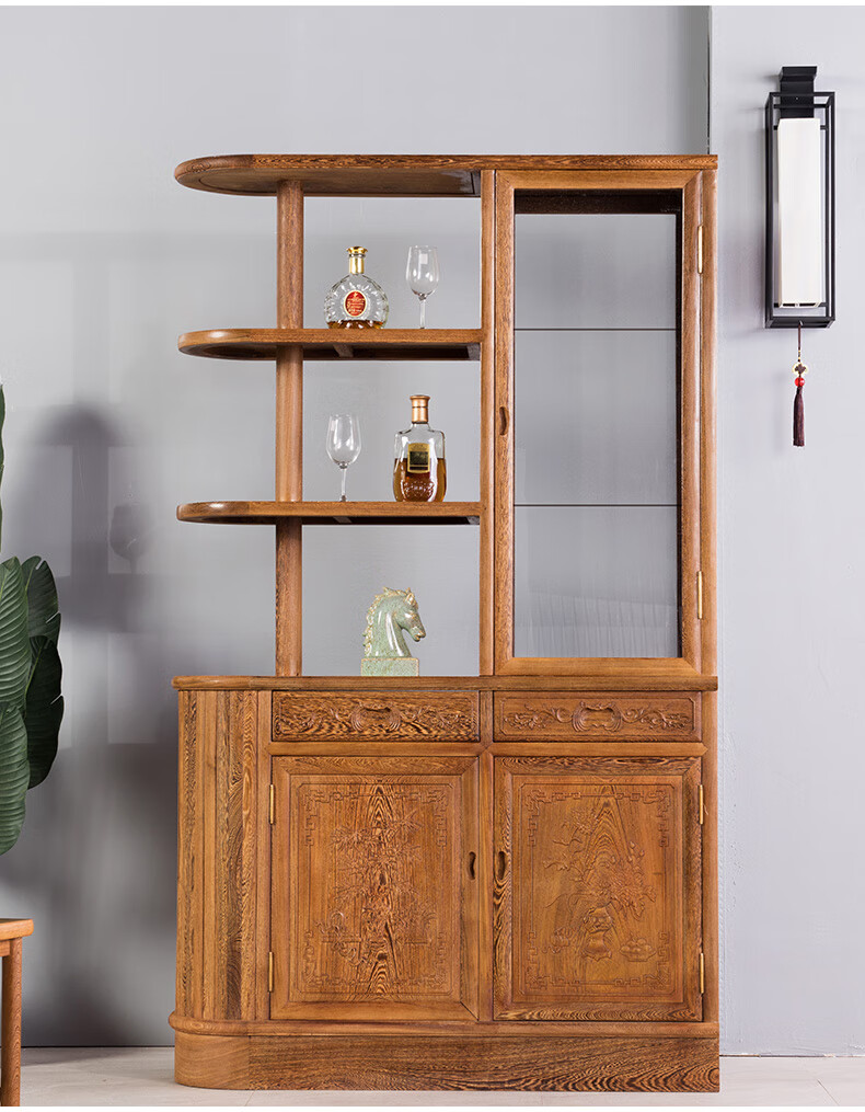 青龙韵阁红木家具非洲鸡翅木学名非洲崖豆木隔厅柜中式客厅隔断柜酒柜