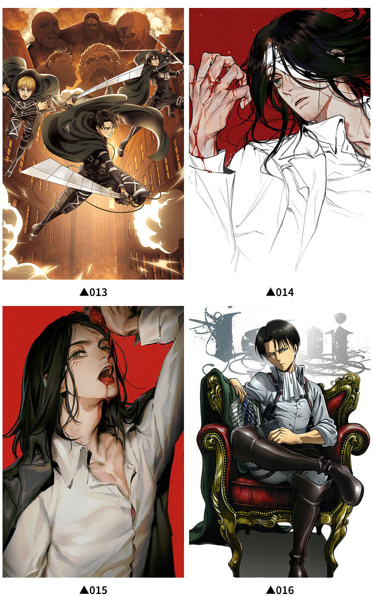 进击的巨人挂画利威尔兵长艾伦三笠进击的巨人超大海报动漫挂画布画